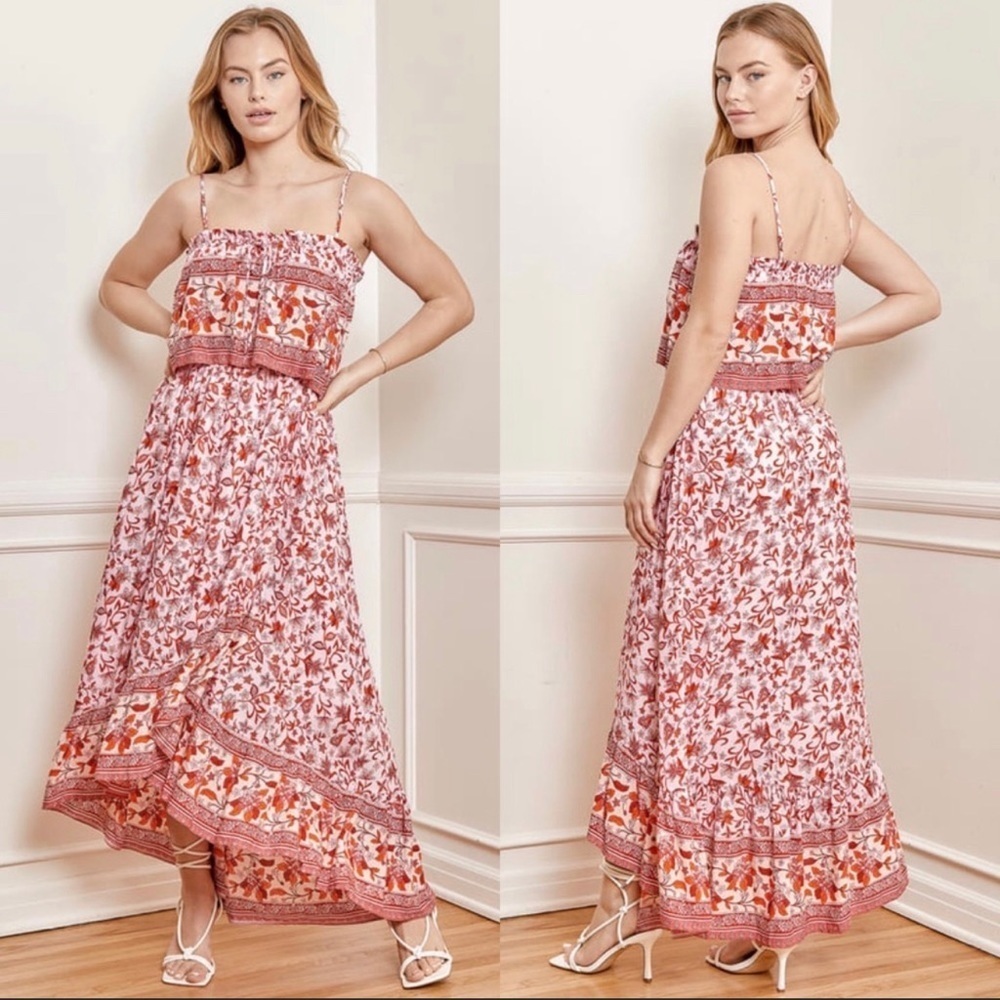 Lulus Oh My Love Floral Ruffled Dress